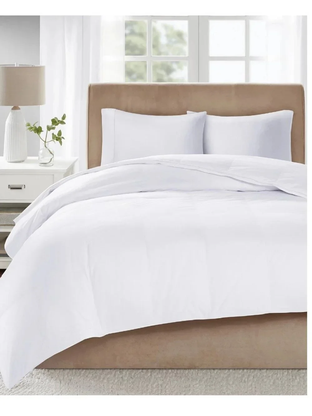 True North Level 3 Cotton Sateen Down-Fill Comforter, Full/Queen, White